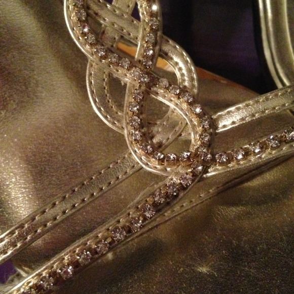 Gold Rhinestone Heels - Picture 2 of 2