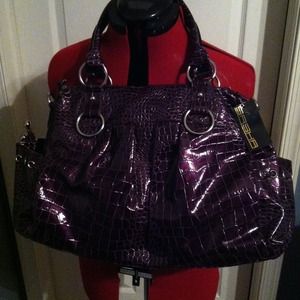 Large purple satchel purse
