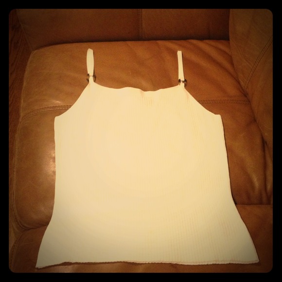 Small White Tank with Tortoise Shell Accent Snaps