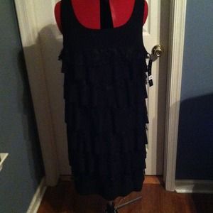 Black tiered ruffle dress