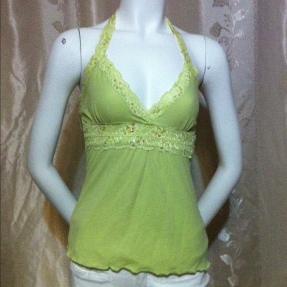💥Sold💥Lime green halter top