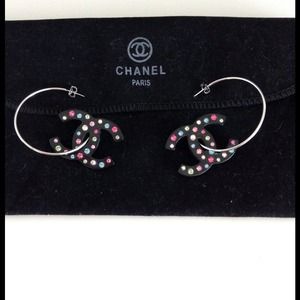 Chanel colorful rhinestone super cute earrings