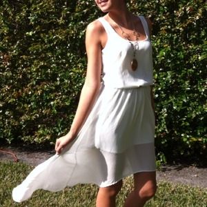 Dresses - White High Low dress with cutout back Small Dresses - White High Low dress with cutout back Small