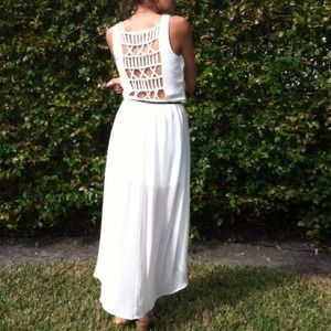 Dresses - White High Low dress with cutout back Small Dresses - White High Low dress with cutout back Small