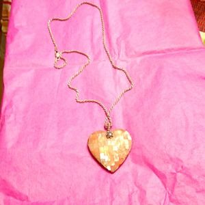 Reversible abalone heart necklace STERLING SILVER!