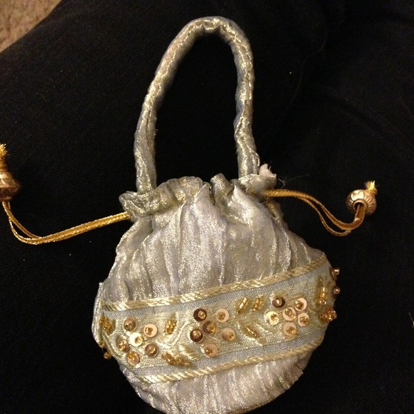 Small silver-gray bag from India
