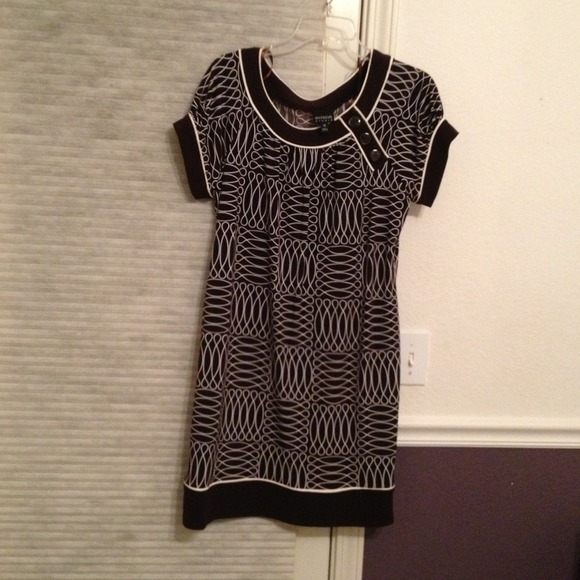 Brown n cream dress w/buttons