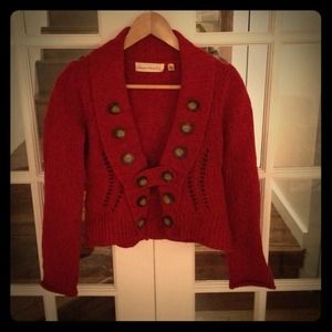 **BUNDLE** Anthro Red Sweater and Purple Dress