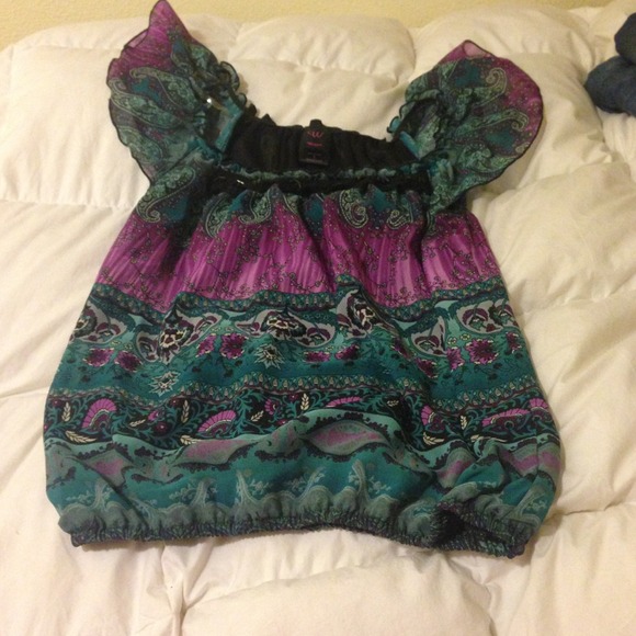 Polyester purple and blue top