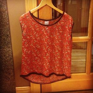 Nordstrom's BP: Burnt Orange Sheer Top SIZE SMALL