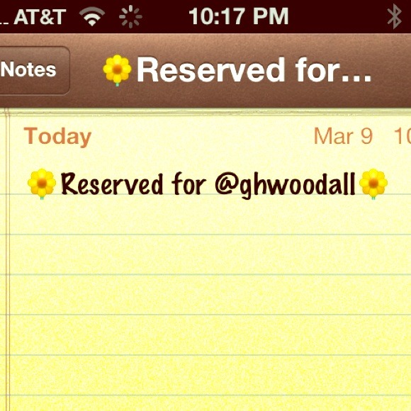 Reservation bundle for @ghwoodall