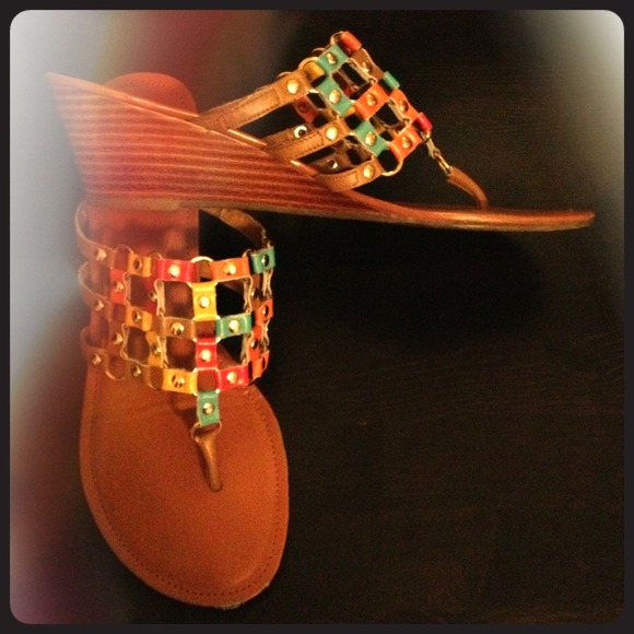Kelly & Katie Multicolor Caged Wedge Sandal