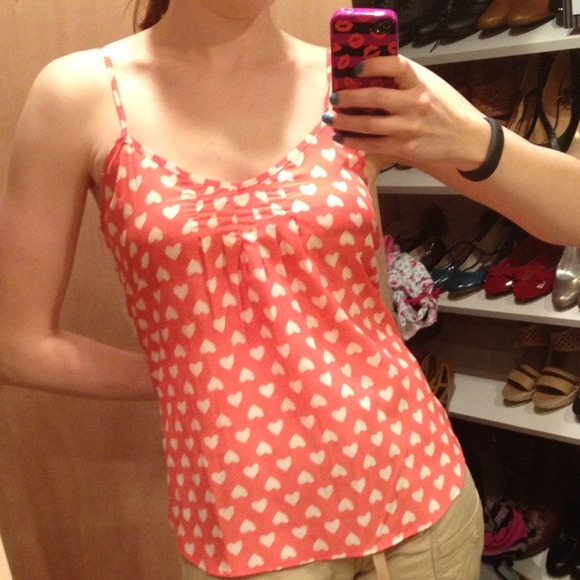 **SOLD BUNDLE Coral heart tank juniors L women's M
