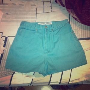 💢SOLD💢Teal high waisted shorts