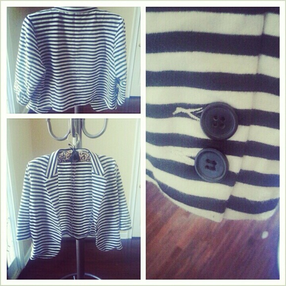 RESERVED BUNDLE! Black & White Striped Blazer