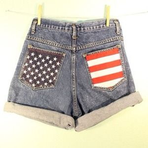 American Flag highwaisted shorts
