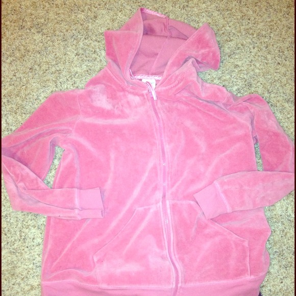 Motherhood maternity pink velour hoodie zip up💟