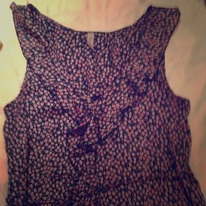 Reduced! Romantic Ruffle Dress Navy Blue and Pink