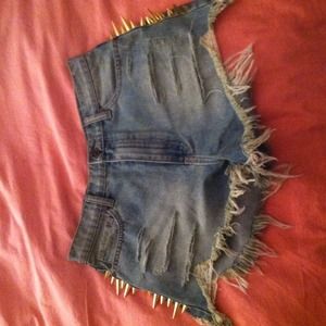 Unif Spiked High Waisted Shorts