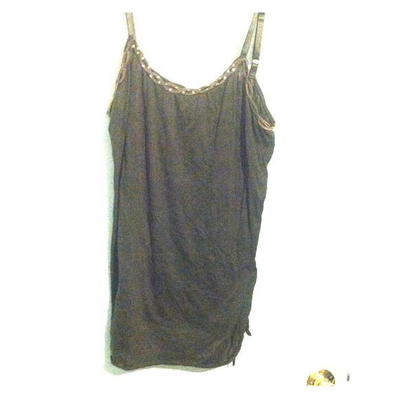 Set of two tank tops with beading on the bust.