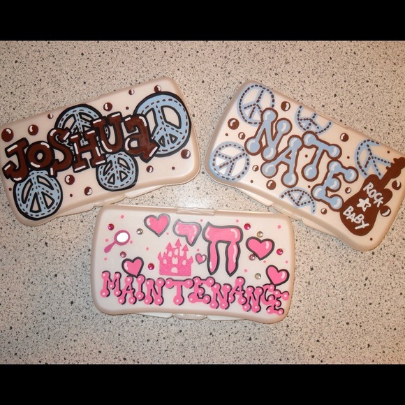 Personalized Baby travel wipe box.