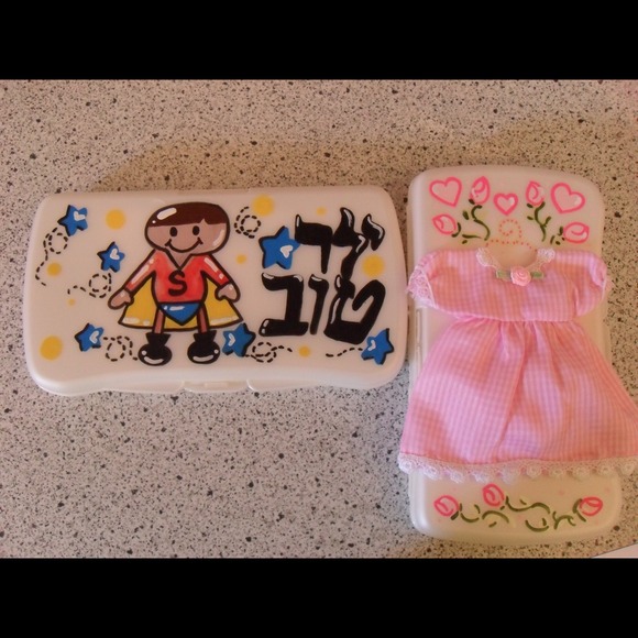 Personalized baby travel wipe case.