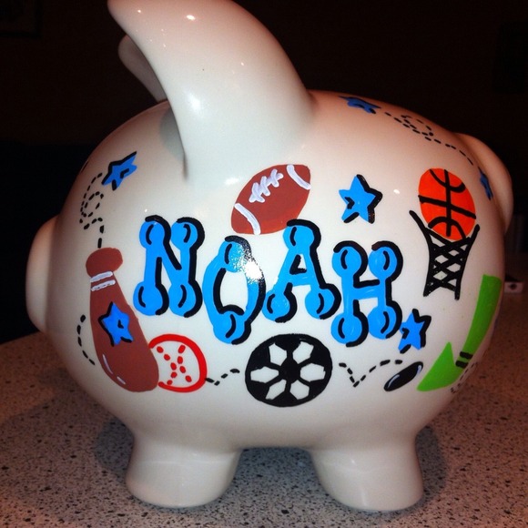 Personalized piggy bank.