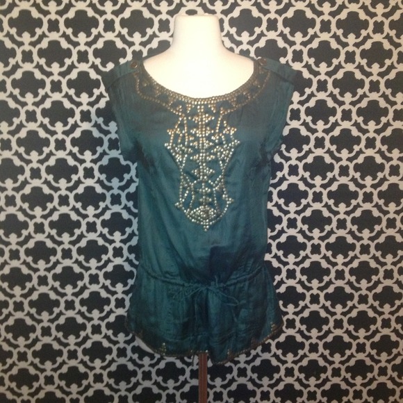 Emerald green bohemian shirt