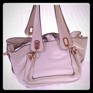 Authentic Chloe white leather tote