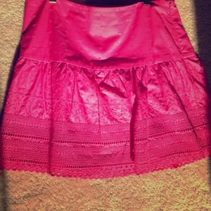 Lilly Pulitzer Hot Pink Eyelet Skirt Size 6