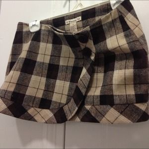 Plaid wrap mini-skirt