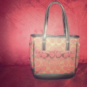 Red and Brown COACH handbag