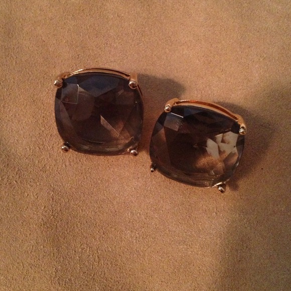 kate spade Jewelry - Kate Spade smoky topaz color clip earrings