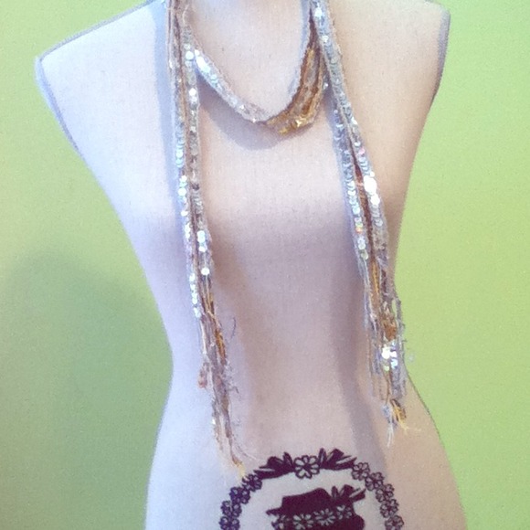 Silver and Gold sequined Scarf
