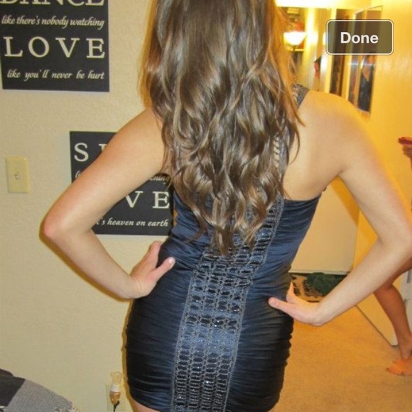 SOLD Bebe Blue Tight Mini Dress