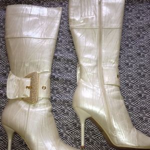 Cream boots