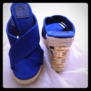 Blue tory burch wedge 6.5
