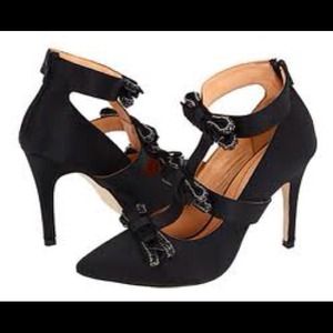 NWT Pour La Victoire Antoinette Satin/Leather Pump