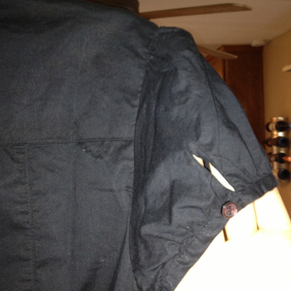 DKNY Blk Cotton and Swiss Dot Mesh Shirt. - Picture 3 of 4