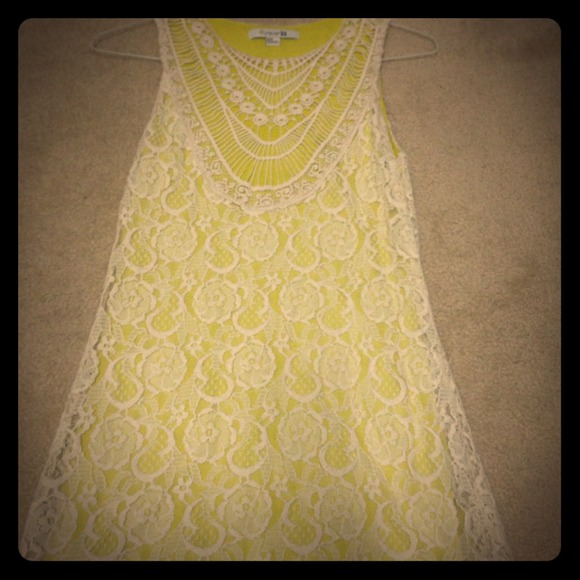 Lace yellow and cream dress