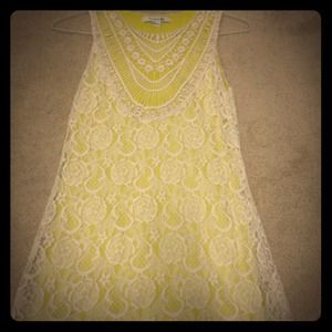 Lace yellow and cream dress