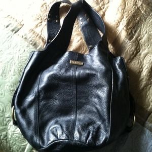 Black leather joe's jeans bag