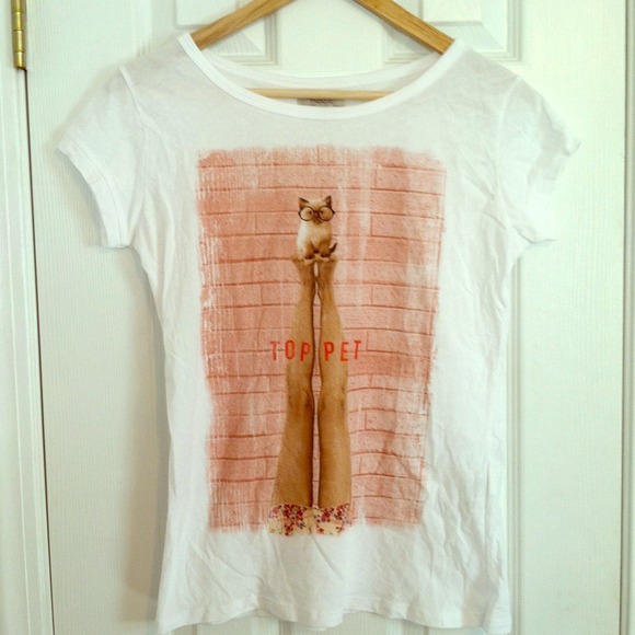 Zara Hipster Cat T-Shirt