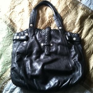Medium sized soft black leather lucky brand bag