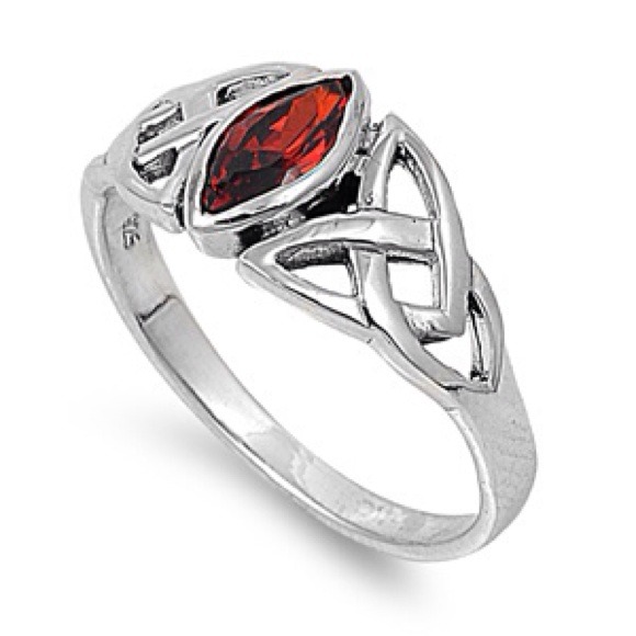 Celtic Lolite knot sterling silver ring