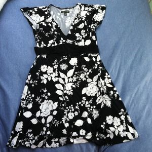 Black and white floral dress