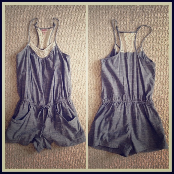 Linen with lace romper.