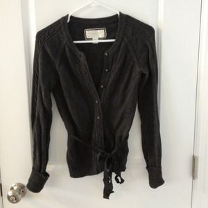 Charcoal Gray/black sweater with belt