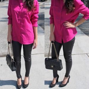 Target Hot Pink Mossimo blouse XS