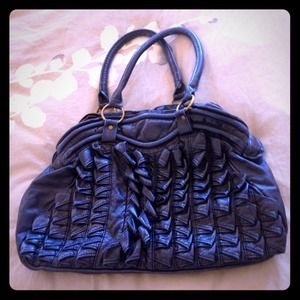 Adorable Blue Deux Lux Ruffle Handbag
